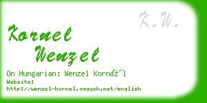 kornel wenzel business card